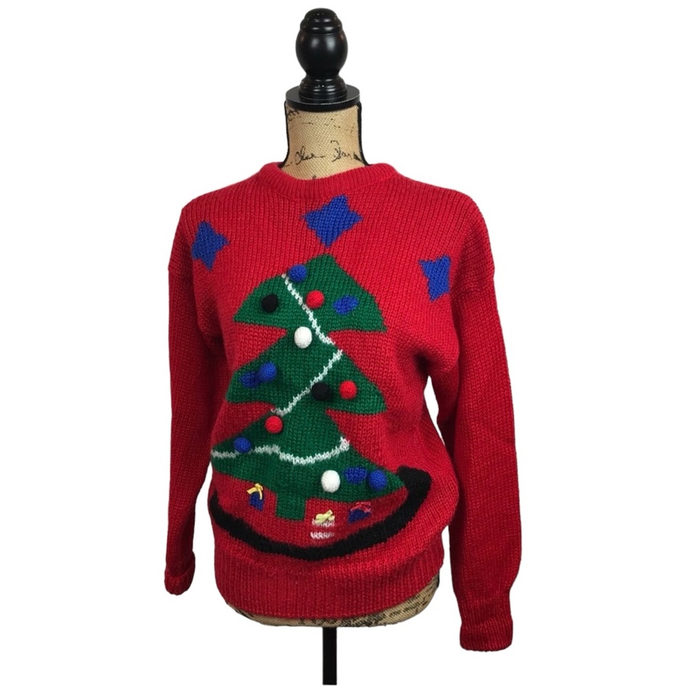 ADELL BARRE Christmas Tree Sweater - Picture 1 of 4